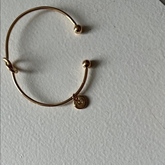 NEW Gold Minimalist Knot Bracelet with C initial - Picture 2 of 2